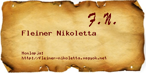 Fleiner Nikoletta névjegykártya