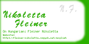 nikoletta fleiner business card